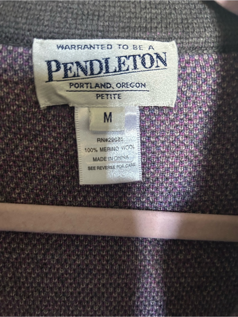 Pendleton Purple Patterned Zip Cardigan Jacket - Picture 3 of 5